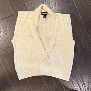 Elegant Cream Cardigan Vest